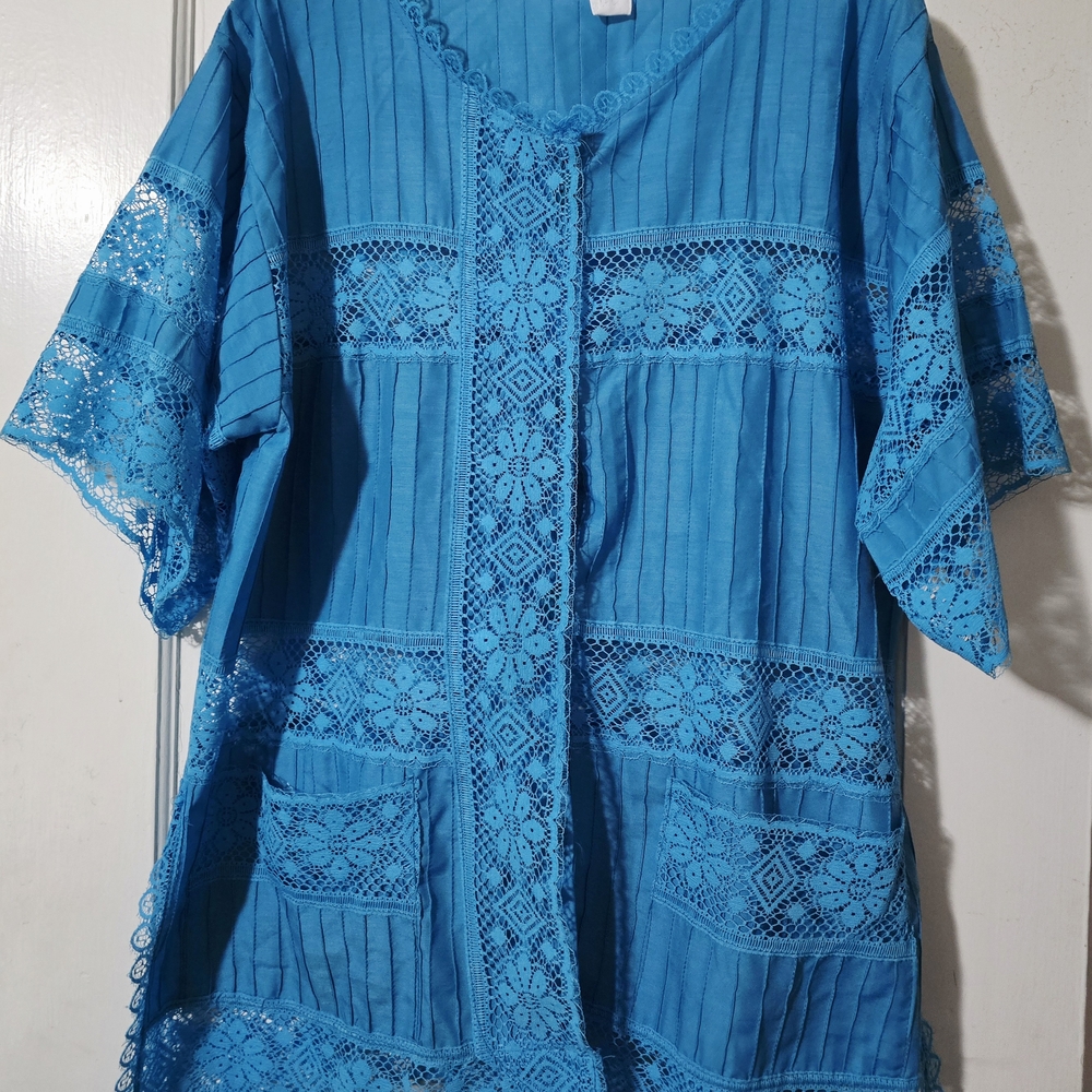 Blue Lace Detail Tunic